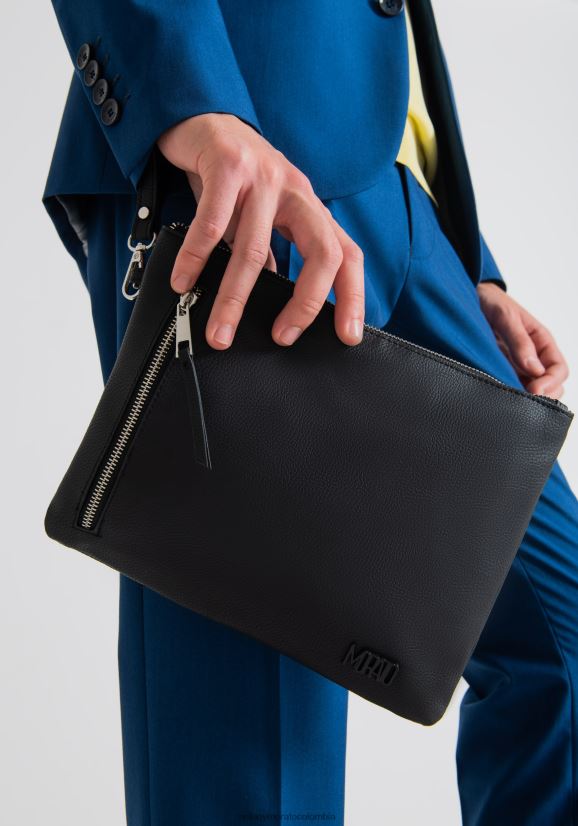 accesorios hombres negro 24JL2B358 cartera de piel sintética con logo tono sobre tono Antony Morato