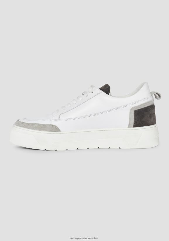 calzado hombres 9073 24JL2B311 zapatillas bajas flint de piel con detalles de ante Antony Morato