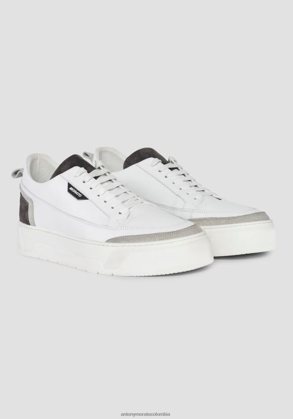 calzado hombres 9073 24JL2B311 zapatillas bajas flint de piel con detalles de ante Antony Morato