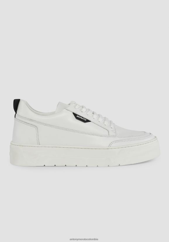 calzado hombres blanco 24JL2B301 zapatillas bajas flint de cuero Antony Morato