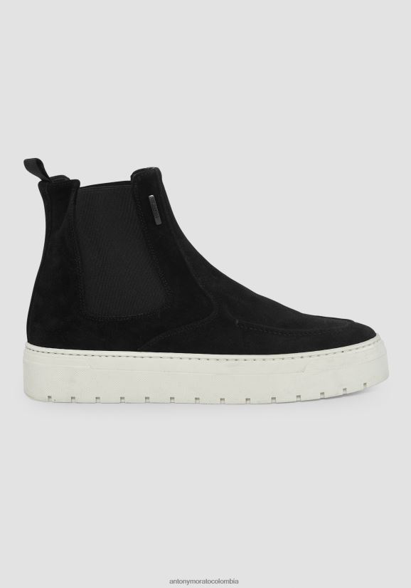 calzado hombres negro 24JL2B304 zapatillas altas martin de ante Antony Morato