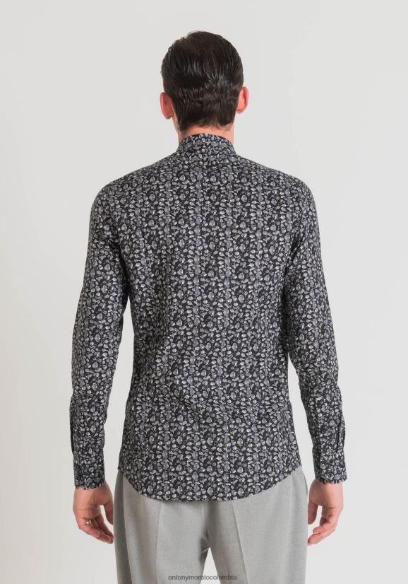 ropa hombres 9074 24JL2B112 camisa napoli slim fit de suave algodón estampado Antony Morato