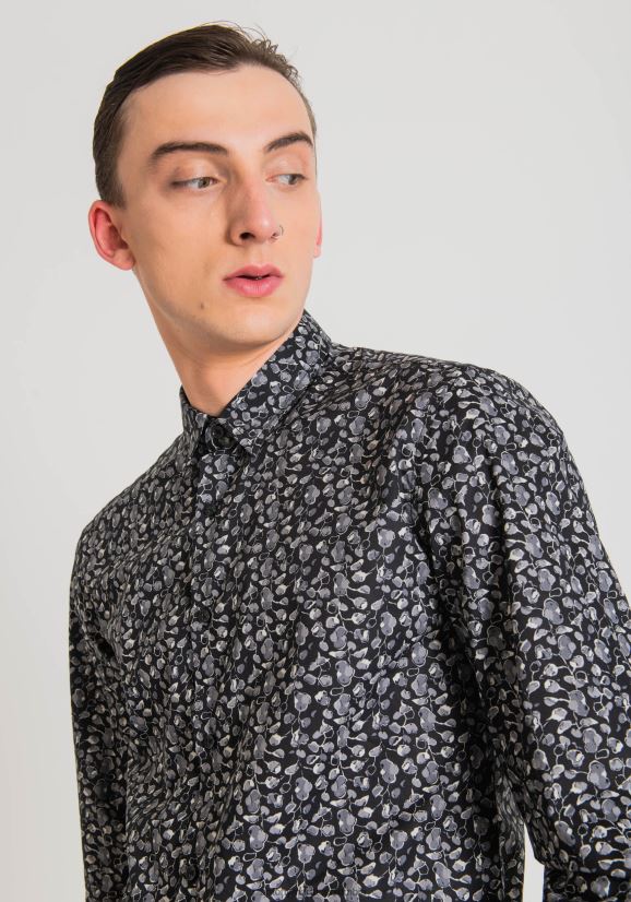 ropa hombres 9074 24JL2B112 camisa napoli slim fit de suave algodón estampado Antony Morato