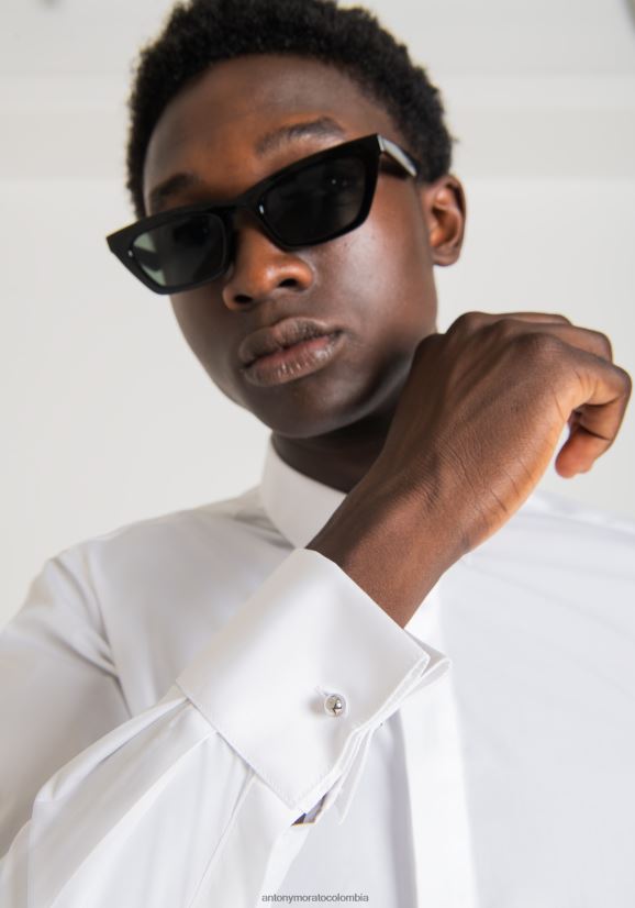 ropa hombres blanco 24JL2B131 camisa con gemelos Antony Morato