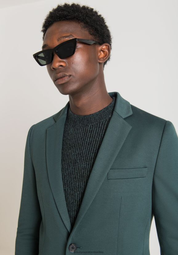 ropa hombres 4076 24JL2B28 Chaqueta ashe de corte superentallado en tejido de mezcla de viscosa elástica de color liso Antony Morato