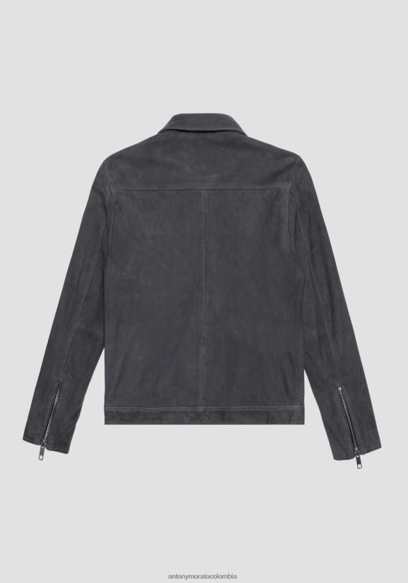 ropa hombres 9074 24JL2B2 chaqueta entallada de ante auténtico Antony Morato