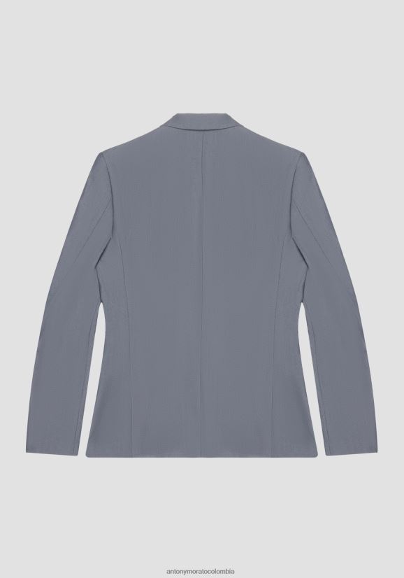 ropa hombres azul claro 24JL2B27 Chaqueta bonnie slim fit de tejido elástico de mezcla de viscosa Antony Morato