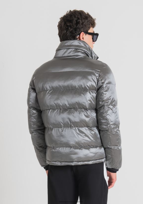 ropa hombres gris acero 24JL2B21 Chaqueta regular fit con acolchado ecosostenible con efecto iridiscente Antony Morato