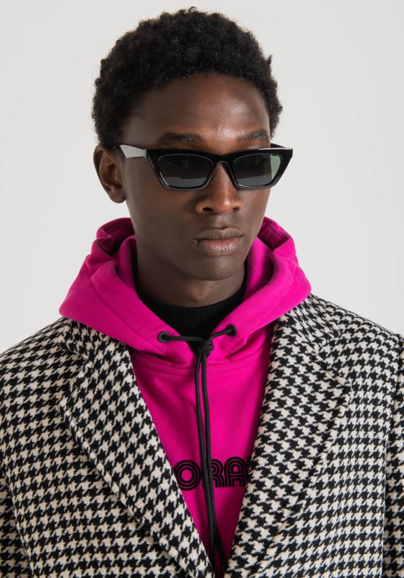 ropa hombres negro 24JL2B17 abrigo mathias regular fit en tejido de mezcla de lana Antony Morato