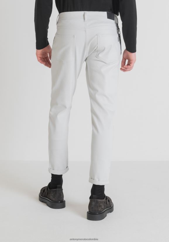 ropa hombres 1013 24JL2B267 Pantalones Oliver slim fit hasta los tobillos en suave sarga de algodón elástico Antony Morato