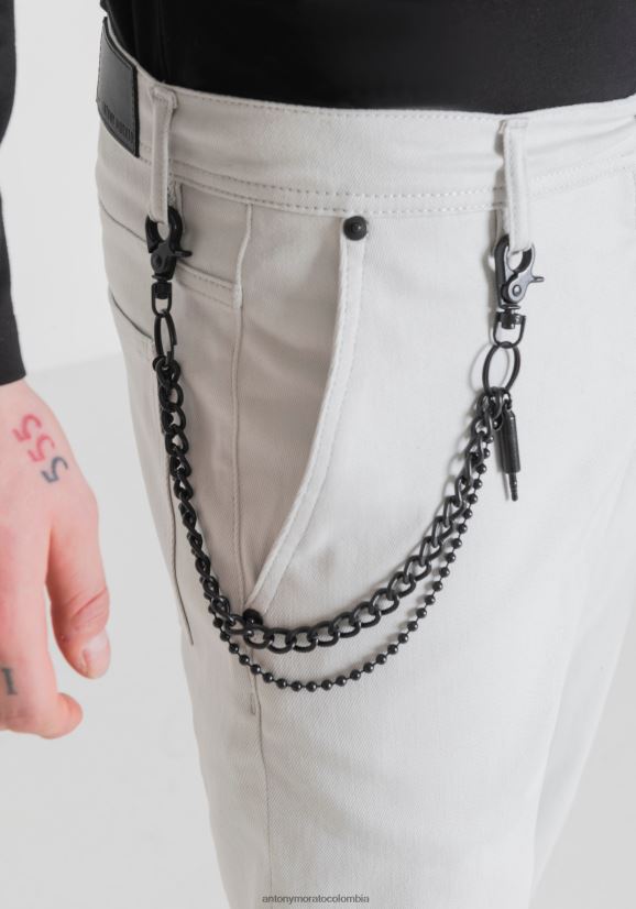 ropa hombres 1013 24JL2B267 Pantalones Oliver slim fit hasta los tobillos en suave sarga de algodón elástico Antony Morato