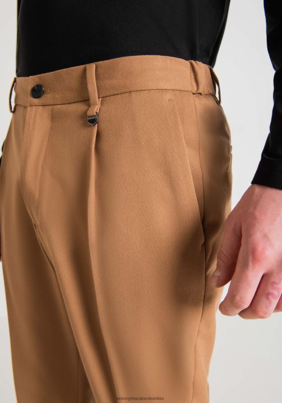 ropa hombres 2098 24JL2B278 Pantalón gustaf carrot fit de tejido mixto viscosa elástica con cinturilla elástica Antony Morato