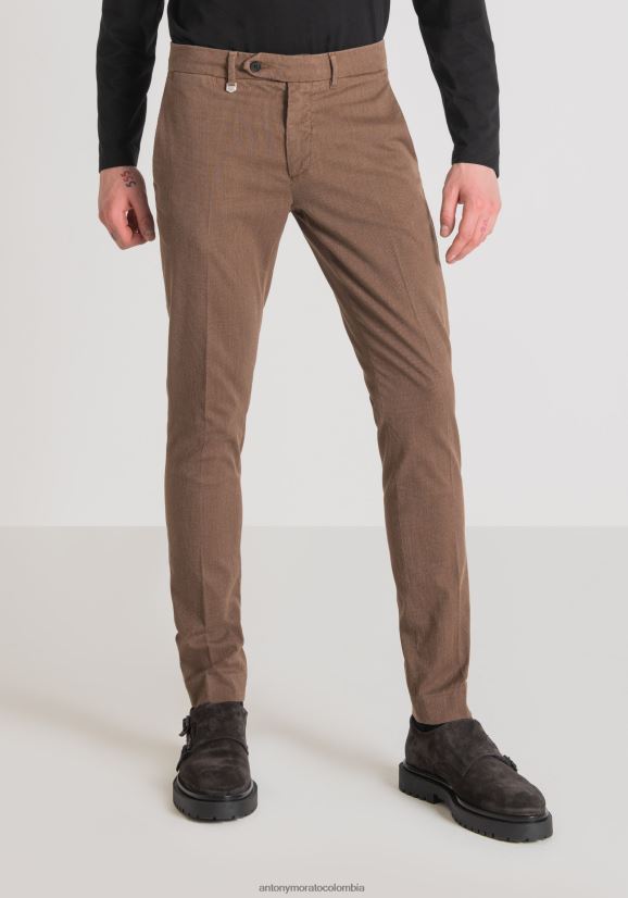 ropa hombres 2099 24JL2B254 Pantalón bryan skinny fit de tejido microtejido de mezcla de algodón elástico Antony Morato