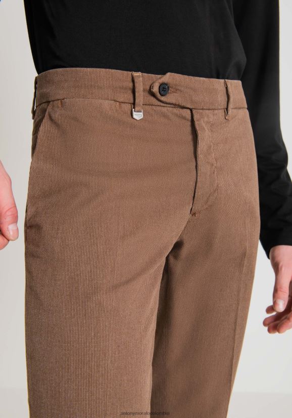 ropa hombres 2099 24JL2B254 Pantalón bryan skinny fit de tejido microtejido de mezcla de algodón elástico Antony Morato