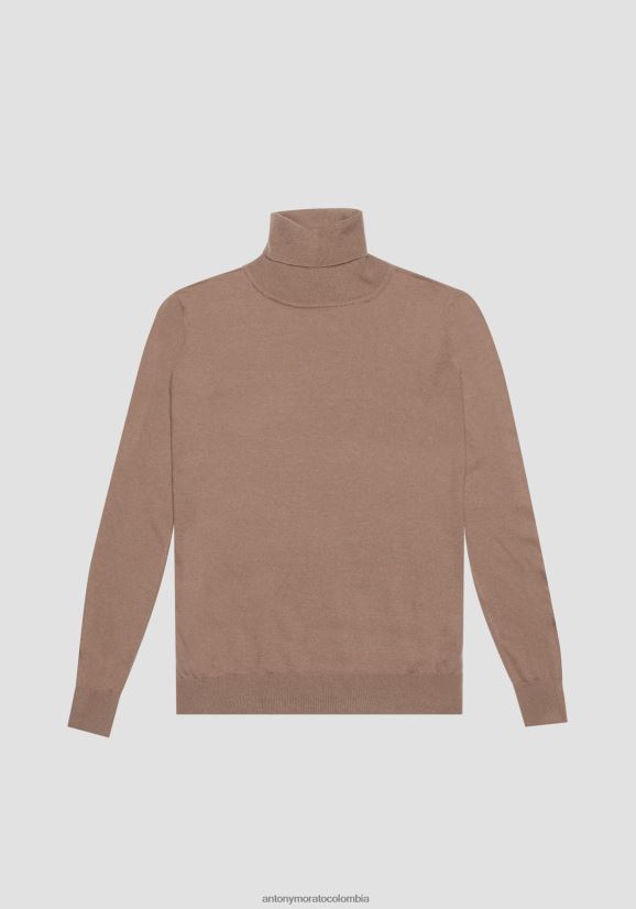 ropa hombres 2101 24JL2B85 Jersey regular fit en tejido suave de mezcla de lana Antony Morato