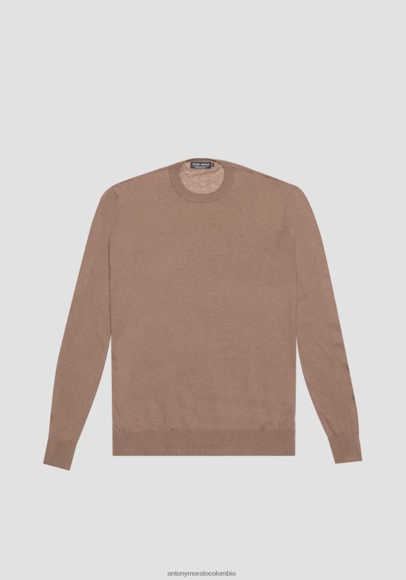 ropa hombres 2101 24JL2B86 Jersey regular fit en tejido suave de mezcla de lana Antony Morato