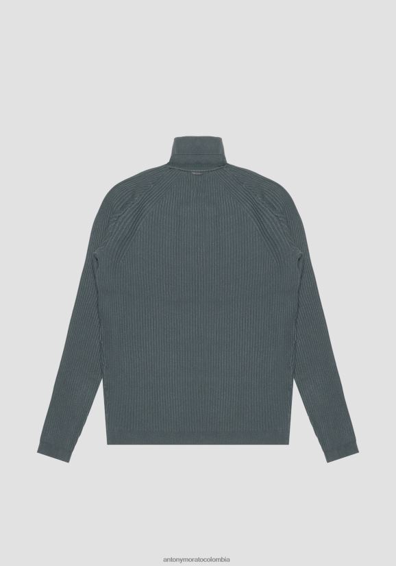 ropa hombres 4076 24JL2B103 Jersey slim fit de hilo de mezcla de viscosa elástica Antony Morato