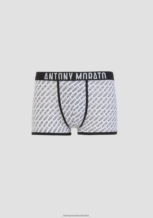ropa hombres blanco 24JL2B287 boxers con logo en toda la superficie Antony Morato