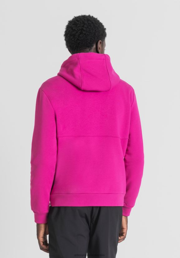 ropa hombres 5096 24JL2B45 sudadera regular fit en mezcla de algodón con logo frontal Antony Morato