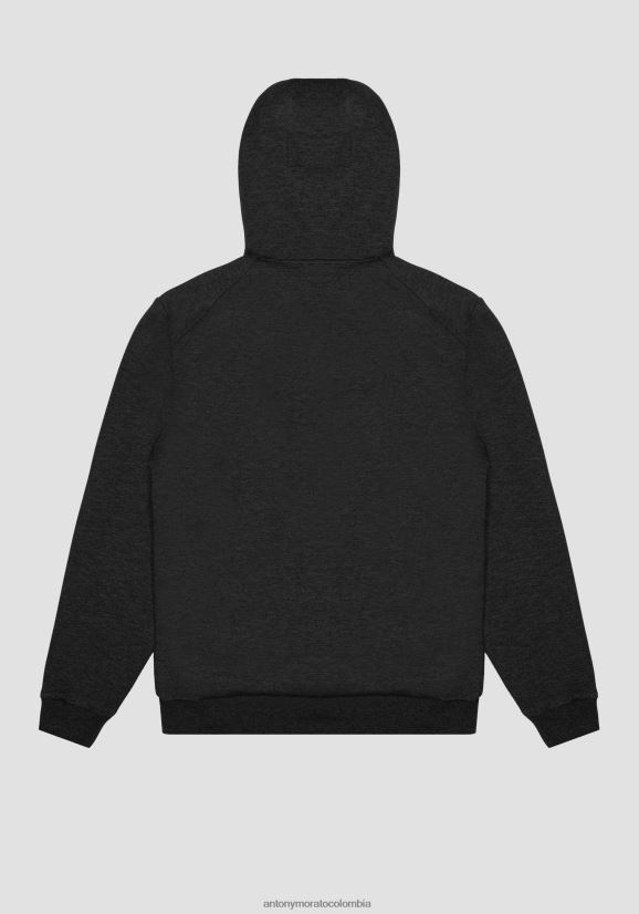 ropa hombres negro 24JL2B66 sudadera regular fit de tejido elástico con detalles en contraste Antony Morato